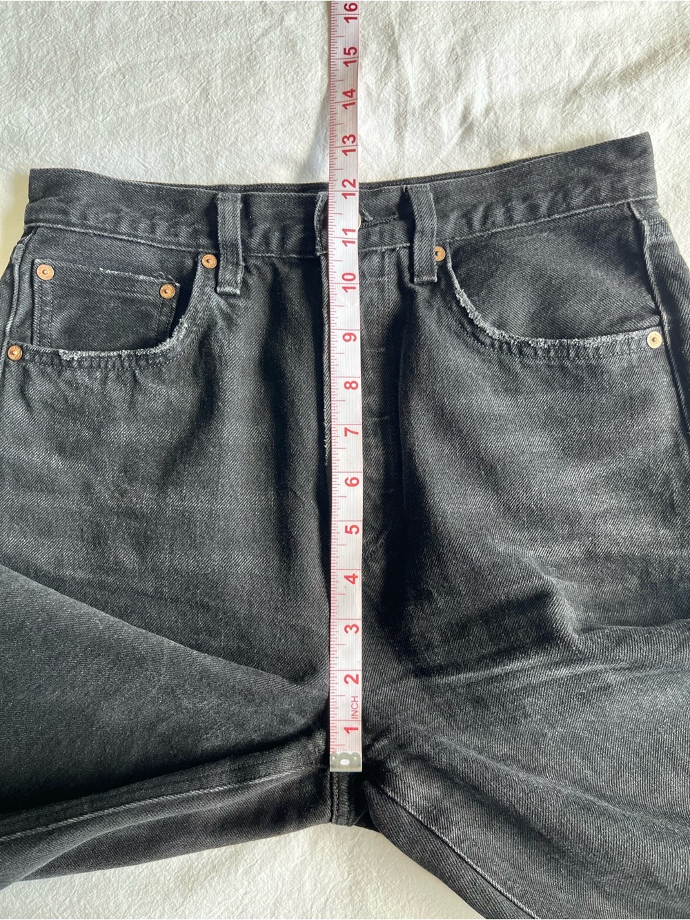 Aritzia Denim Forum The Joni High Rise Loose Black Distressed Jeans Size 24 - Picture 6 of 16